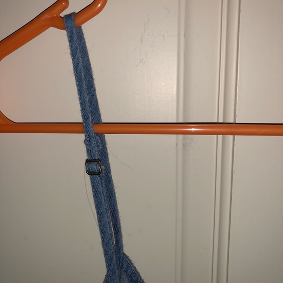 Denim Chambray Vneck Circle Skater Dress Camisole - Picture 8 of 8